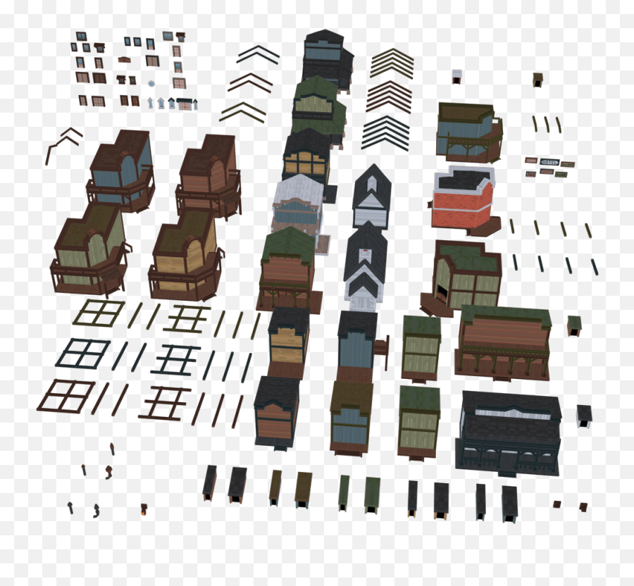 Low Poly Western Pixel Town - Language Png,Pixel Dungeon Icon