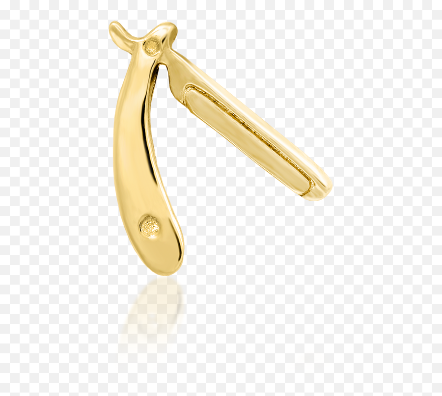 Straight Razor In 14k Gold By Junipurr - Solid Png,Straight Razor Icon