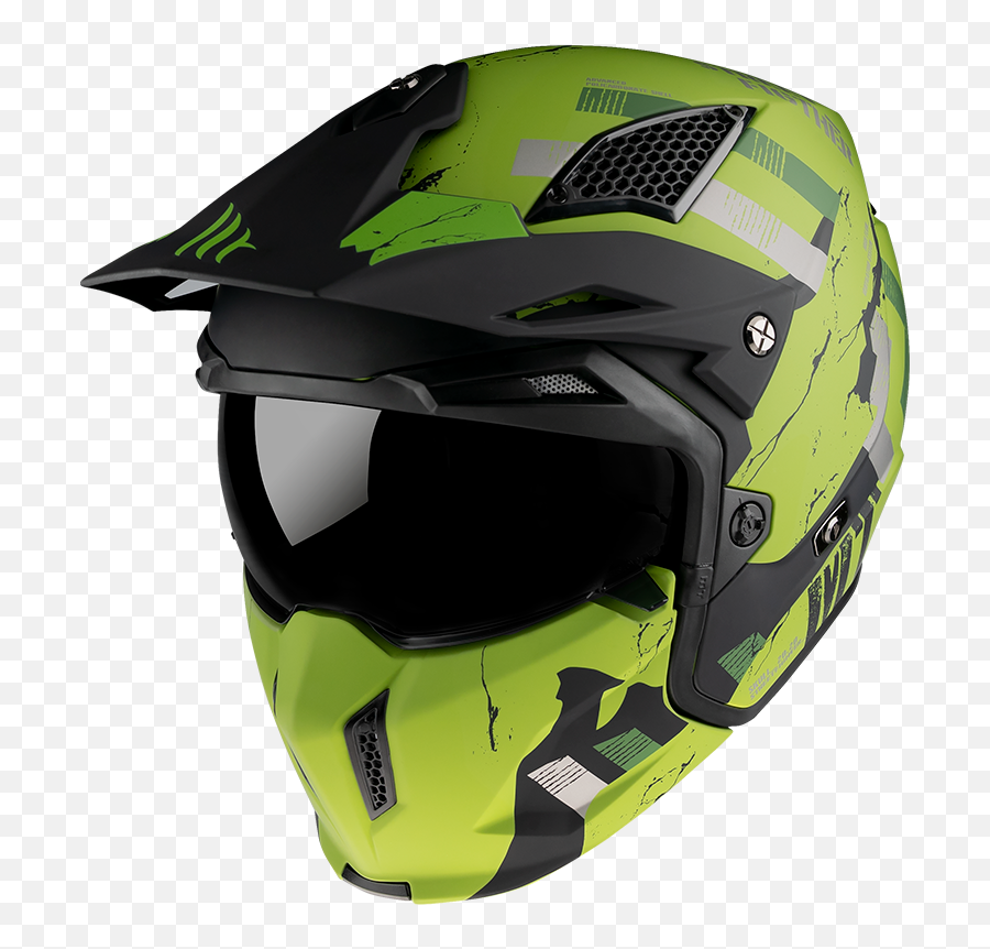 Casco Mt Trial Streetfighter Sv Skull2020 A16 Matt Green - Mt Helmets Streetfighter Png,Icon Battlescar 2 Green