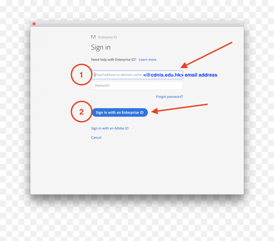 Adobe Cc 2019 U2013 Activate With Enterprise Id Sign In For Gr5 Png Cancel Transparent