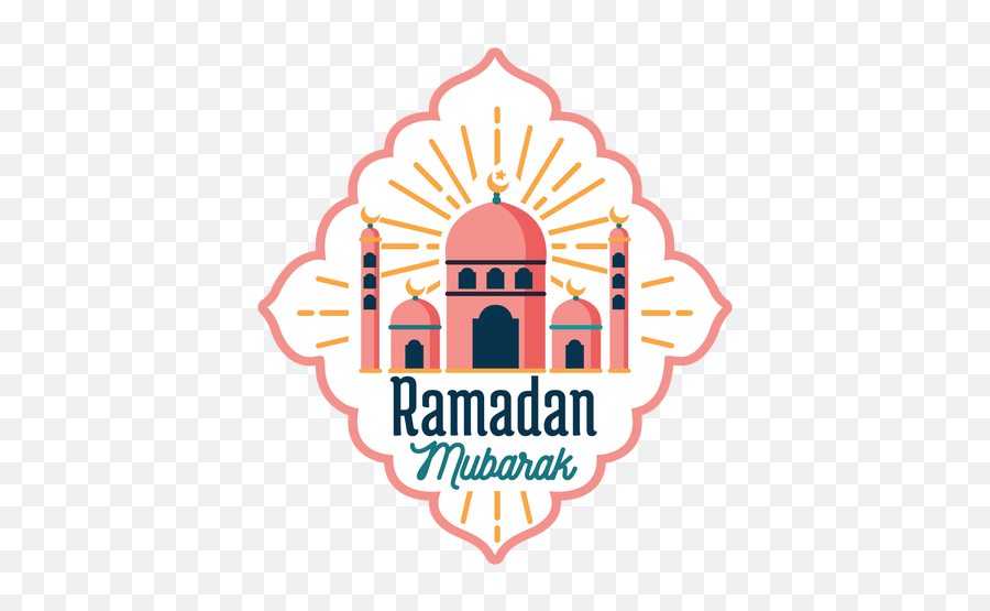 Ramadan Mubarak Mosque Crescent Half Moon Star Badge Sticker - Ramadan Mubarak Logo Png,Mosque Logo
