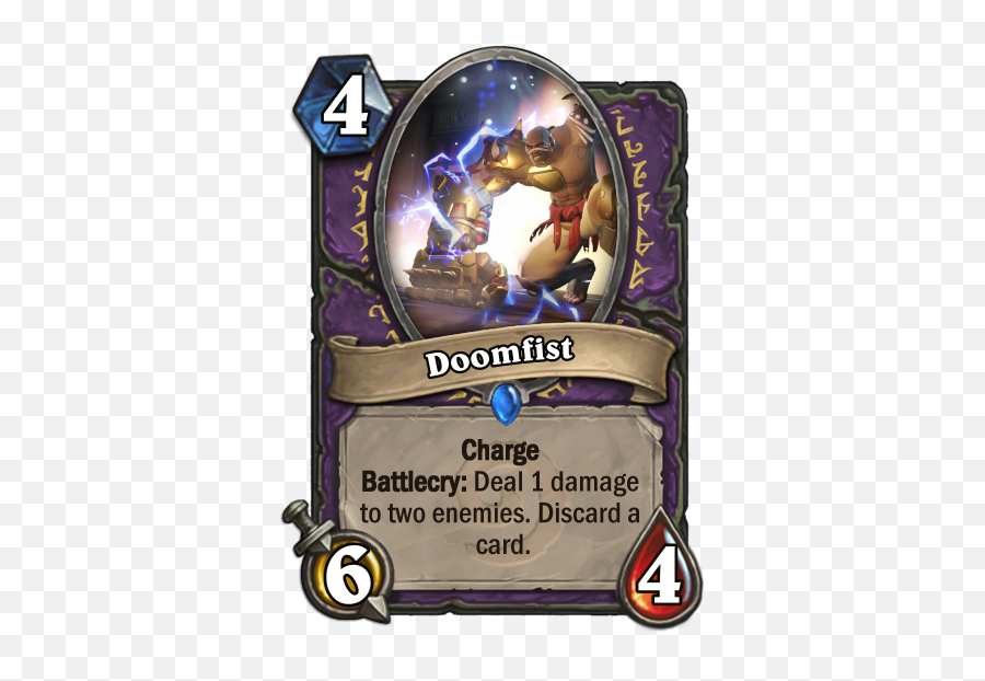 Overwatch Classic Cards - Warlock Fan Creations Hearthstone Priest Card Png,Doomfist Png