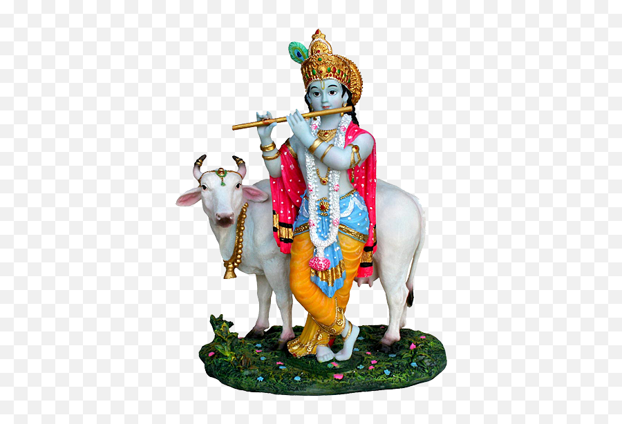 Download Png Image Lord Krishna Indian Cow With - Krishna God Images Png,Cow  Png - free transparent png images 