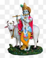 Download Png Image Lord Krishna Indian Cow With - Krishna God Images Png,Cow Png