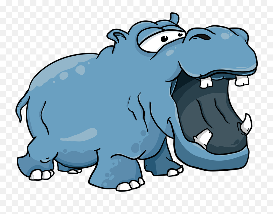 Hippo Mouth Teeth - Free Vector Graphic On Pixabay Cartoon With Mouth Open Png,Cartoon Mouth Png