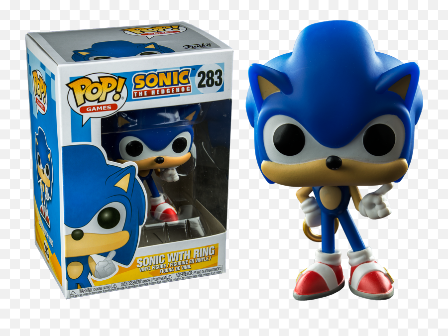 Funko Pop Sonic The Hedgehog - Sonic With Ring 283 Sonic Funko Pop With Chaos Emerald Png,Sonic Rings Png