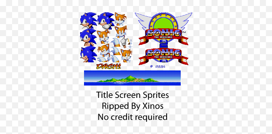 Dash - Sonic Sprite Sheet Title Png,Sonic The Hedgehog 2 Logo