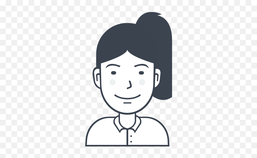 Woman Girl With Ponytail Person User Free Icon Of - Female Avatar Line Png,Ponytail Png