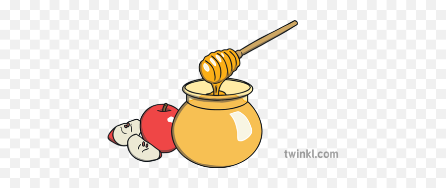 Ks1 Rosh Hashanah Greeting Apple Honey - Honey Pot Png,Honey Pot Png