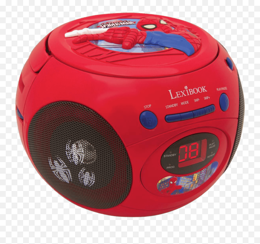 Red Spider Man Mini Boombox Transparent - Cd Player Lexibook Spiderman Png,Boombox Transparent