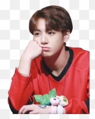 Jungkook Transparent Images Png - Jungkook With Red Shirt,Jungkook Transparent