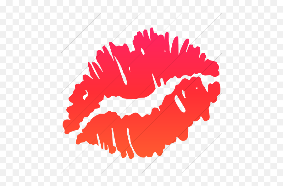Ios Orange Gradient Classica Kiss Mark Icon - Black Kiss Mark Transparent Png,Kiss Mark Png