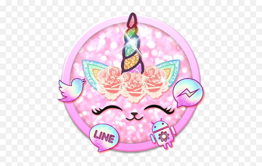 Flower Unicorn Cat Launcher Theme Live Wallpapers - Apps On Gambar Wallpaper Wa Unicorn Galaxy Png,Pink Kik Icon