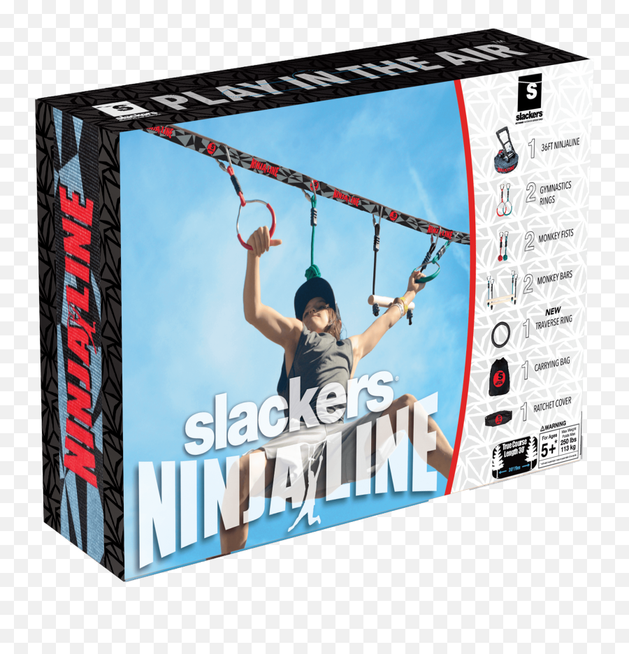 Slackers 36 Foot Ninjaline Kit With 7 Hanging Obstacles The Ultimate Backyard Adventure Course And Customizable Jungle Gym - Slackers Ninja Line Png,Obstacles Icon