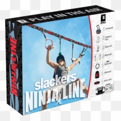 Slackers 36 Foot Ninjaline Kit With 7 Hanging Obstacles The Ultimate Backyard Adventure Course And Customizable Jungle Gym - Line png