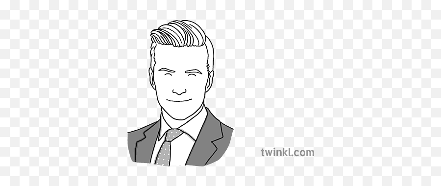 David Beckham Black And White Illustration - Twinkl Suit Separate Png,David Beckham Icon