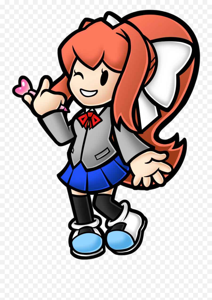 Paper Monika By Sirdusterbuster - Fictional Character Png,Monika Doki Doki Icon