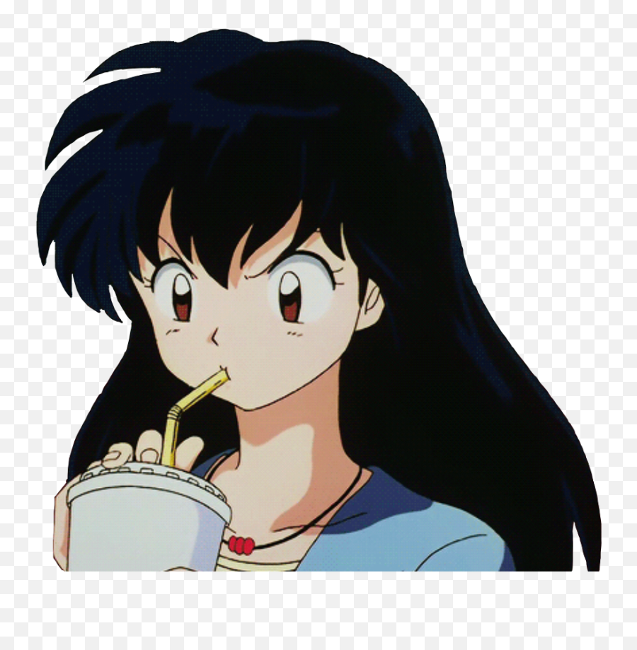 Largest Collection Of Free - Toedit Kagome Stickers Aesthetic Annoyed Anime Gif Png,Anime Icon Resizer