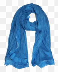 Oversized Scarf With Double Trim Around Border - Blue Scarf Png,Scarf Transparent Background