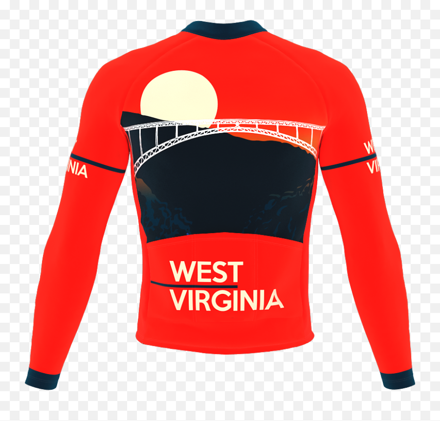 Thermal Long Sleeve Cycling Jersey West Virginia Usa State - Long Sleeve Png,State Icon