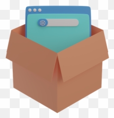 Package Icon - Download in Line Style Horizontal png