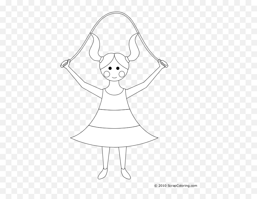 Girls Jumping Skipping Rope In The - Cartoon Png,Jump Rope Png