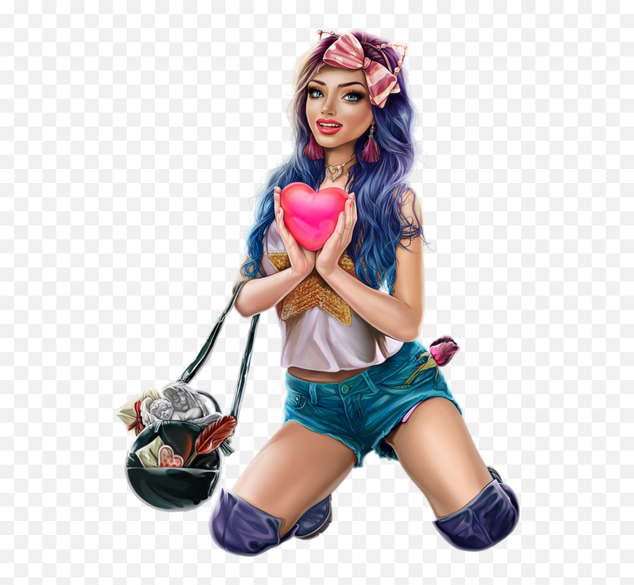 Tube Png Femme Dessin Woman In Love Heart - Femme Hot Png,Hot Woman Png