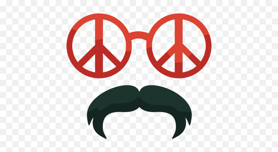 70s Peace Glasses Moustache Flat - Transparent Png U0026 Svg Sometimes Symbols Are Associated With A Particular Idea Or Concept What Is The Symbol Below Typically Associated With,Circle Glasses Png