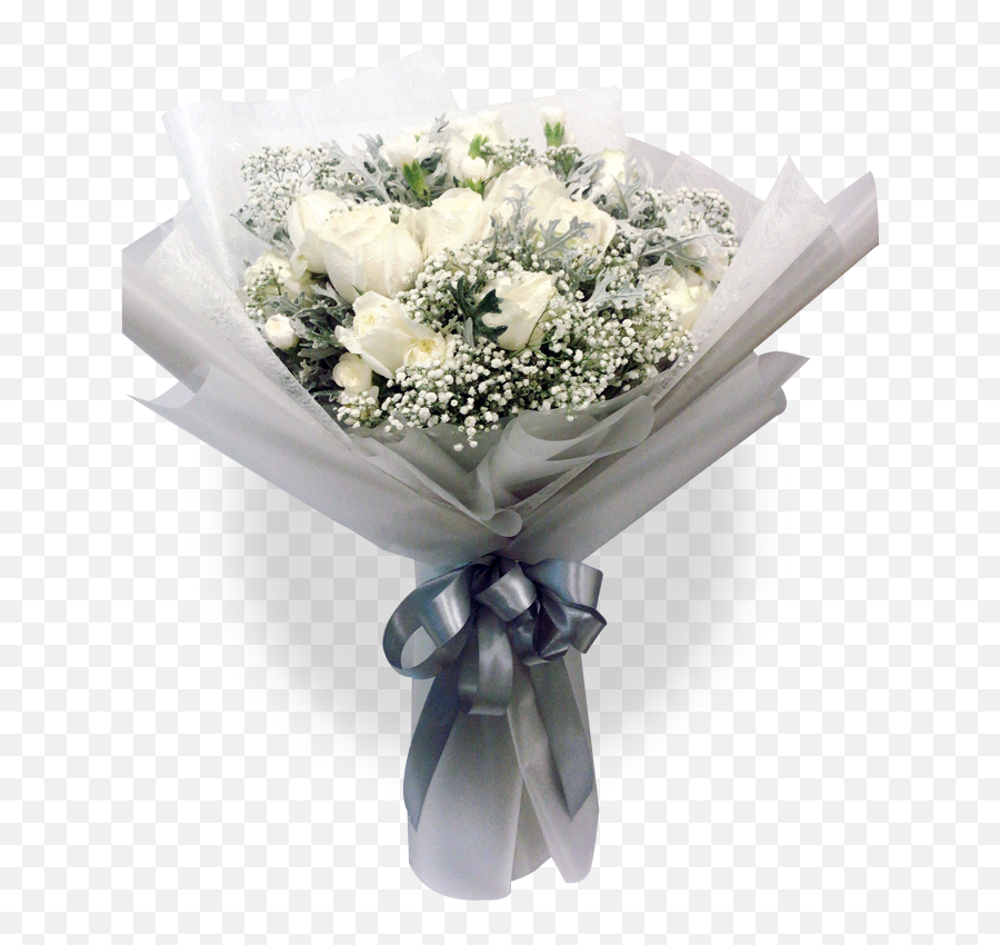 Snow White Bouquet - Garden Roses Png,Baby's Breath Png