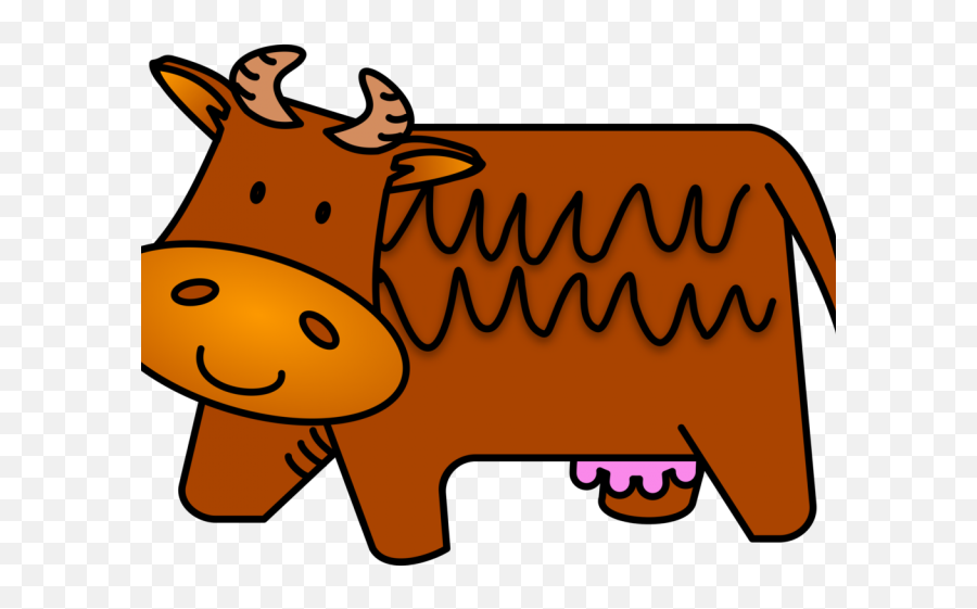 Cattle Clipart Brown Cow - Png Download Full Size Clipart Cute Cow Clip Art Black And White,Cow Png