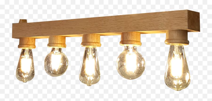 Solid Wood Hanging Light With 5 Bulb Holder - Hanging Lamp Holder Png,Hanging Light Png