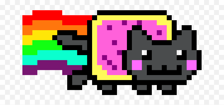 Nyan Cat - Pixel Art Minecraft Easy Png,Nyan Cat Transparent