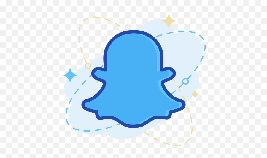 Snapchat Logo Icon Of Colored Outline - Blue Snapchat Logo Png,Snapchat Icon Transparent