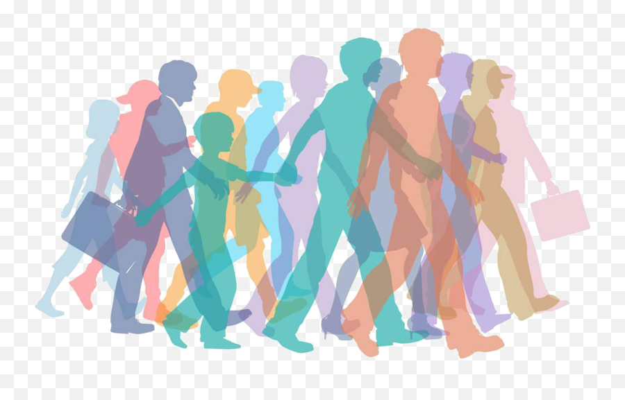 Banner Freeuse Download Clip Art Crowds Silhouette - Crowd Crowd Of People Walking Clipart Png,Group Silhouette Png