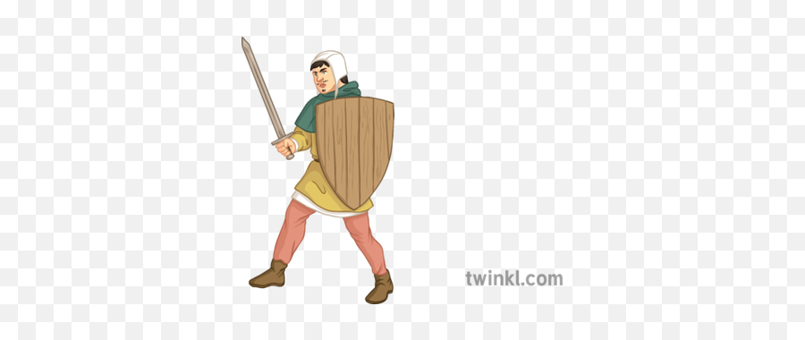 Man With A Sword And Shield History English Medieval - Cartoon Png,Sword And Shield Png