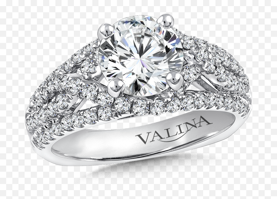 Valina Diamond Engagement Ring Mounting In 14k White Gold - Valina Rose Gold Engagement Rings Png,Wedding Ring Transparent Background