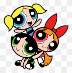 Download Hd Powerpuff Girls Holding Each Other - Powerpuff Powerpuff Girls Png,Powerpuff Girls Transparent