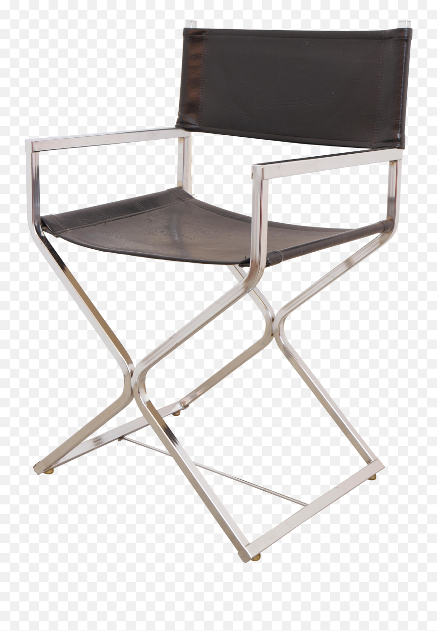 Mid Century Modern Chrome U0026 Black Directors Chair - Chrome Mid Century Director Chair Png,Director Chair Png