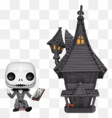 The Nightmare Before Christmas - Jack Skellington With Jacku0027s House Pop Town Vinyl Figure Funko Jack Skellington House Png,Jack Skellington Png
