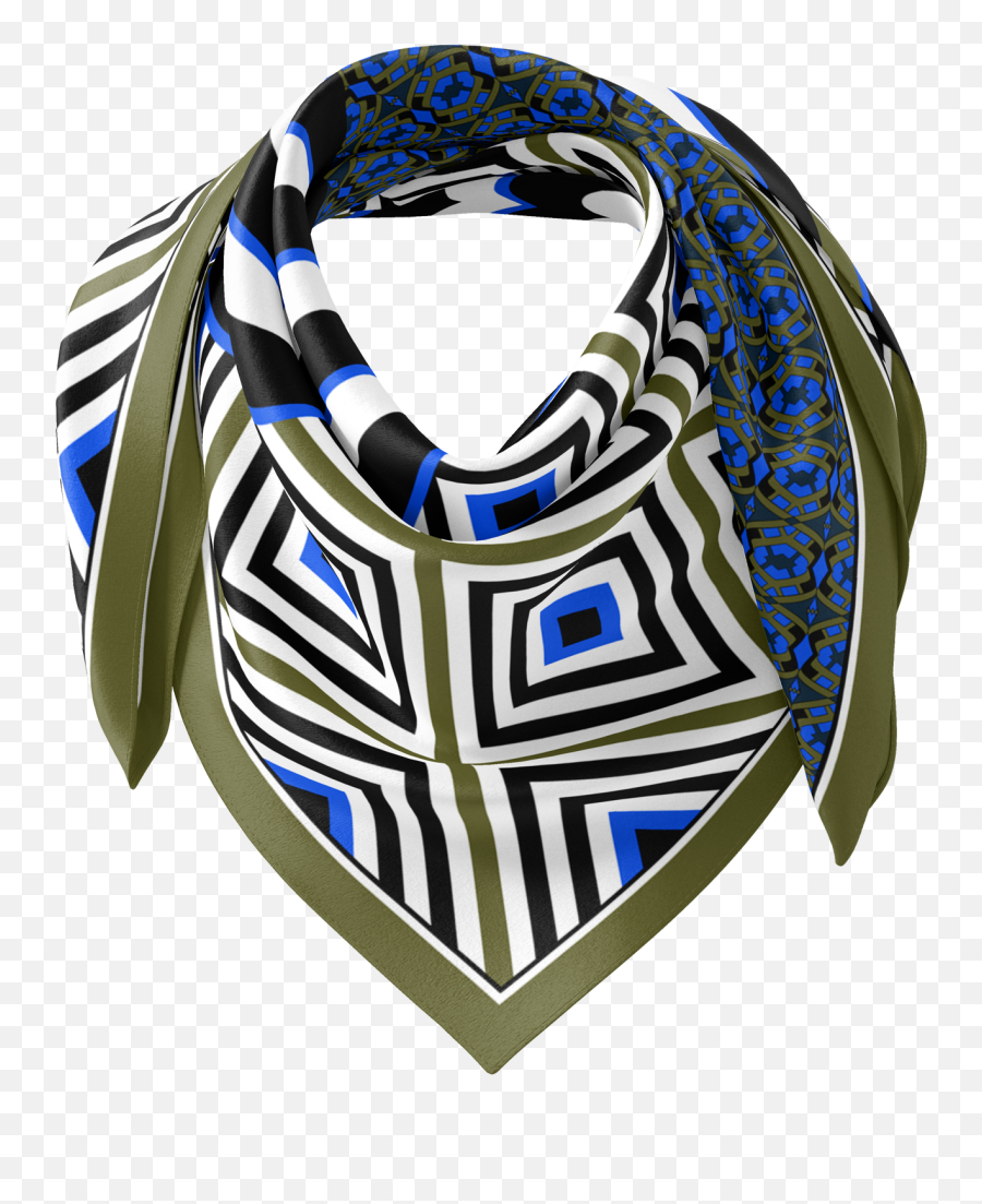 Pipét Scarf How To Spend It - Khaki And Blue Scarf Png,Bandana Transparent