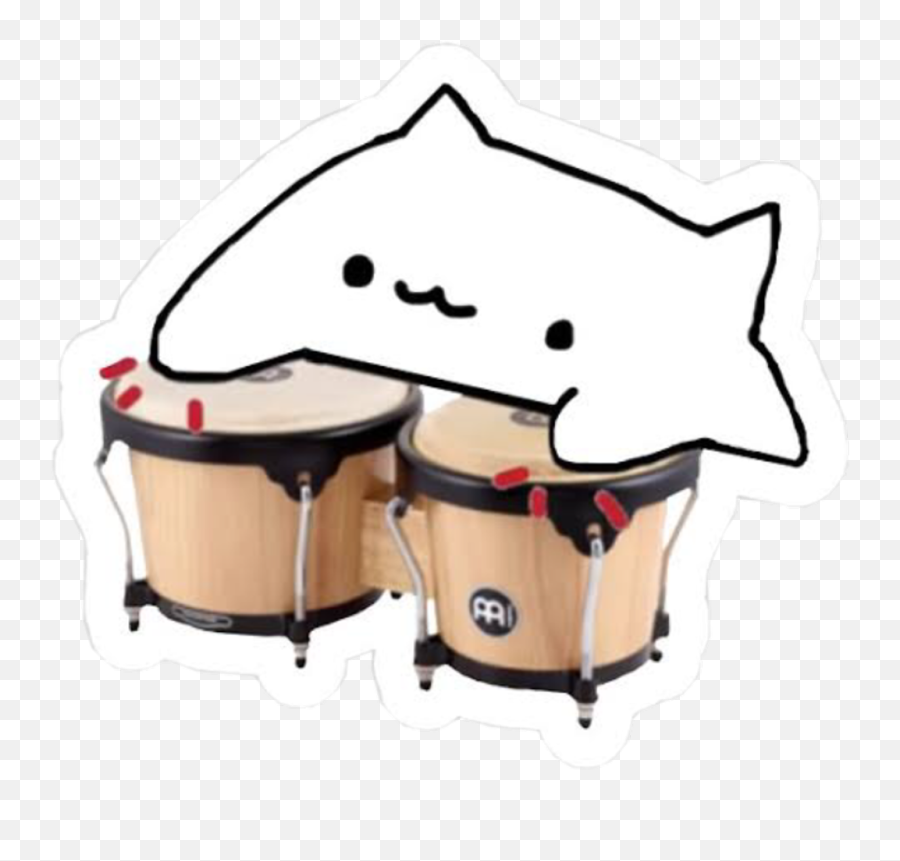 Cat Drum Girl Cool Tumblr White Unicorn - Bongo Cat Png,Cool Pngs