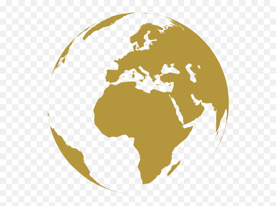 Transparent Globe Black - Europe Map Png Gold,Globe Black And White Png