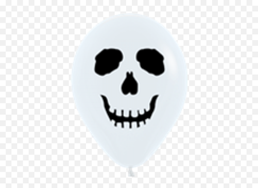 Download Sempertex 12 Skull Face White - Black Balloon Halloween Decorations Png,Skull Face Png