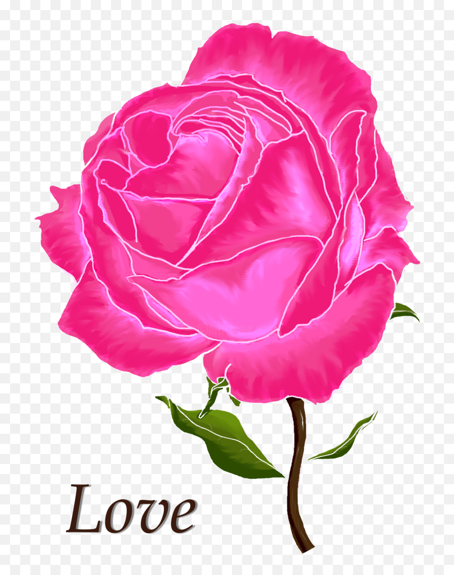 Digital Rose Images Love Flowers - Language Png,Rose Drawing Png