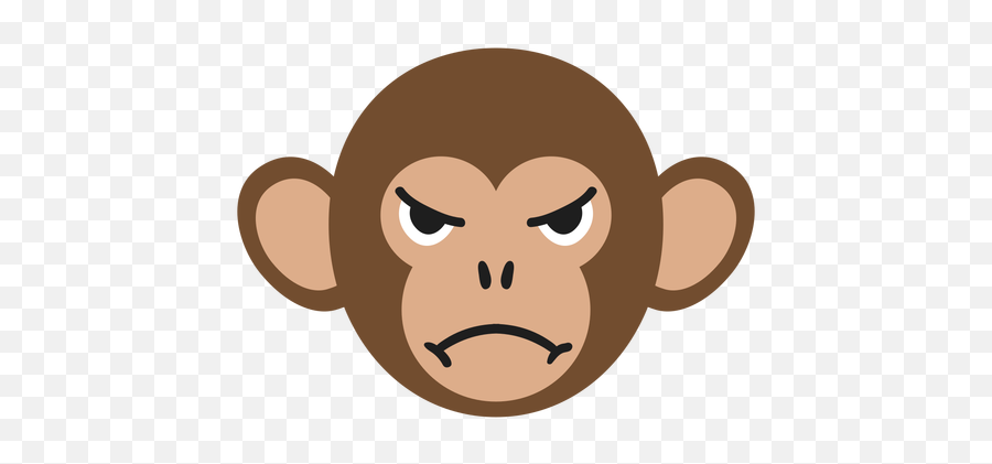 Monkey Muzzle Angry Flat Sticker - Transparent Png U0026 Svg Dibujo De Mono Enojado,Monkey Transparent