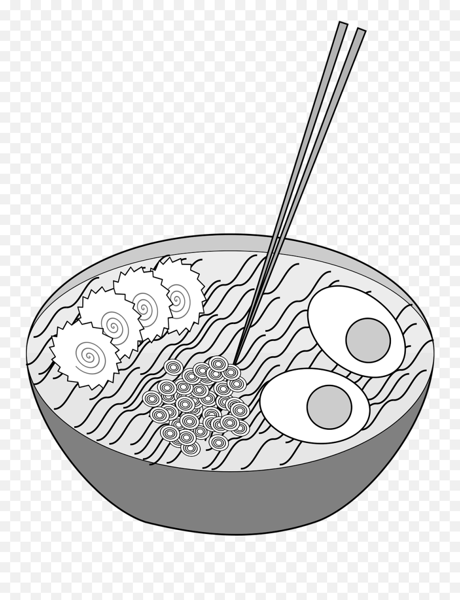 Food Ramen Black White - Free Vector Graphic On Pixabay White And Black Naruto Png,Ramen Png