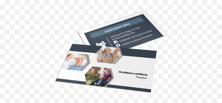 Home Healthcare Business Card Template - Brochure Png,Facebook Logo For Business Cards