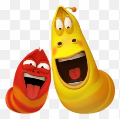 Larva Red And Yellow Funny Faces - Cartoon png