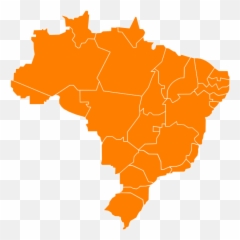 Mapa Brasil Laranja2 Clip Art - Png