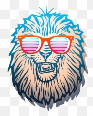 Lion Head - Glasses Svg png
